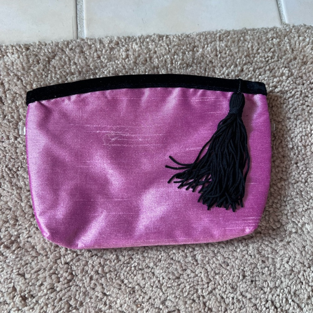 Pink Cosmetic Bag with Tassel